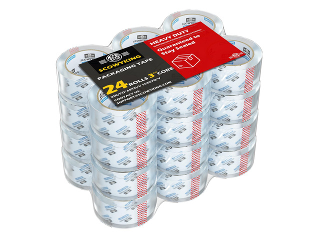 Clear Packing Tape Refills Heavy Duty,24 Pack,2.7 Mil,2'×68 Yd
