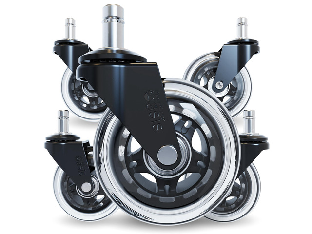 Original Roller Blade Office Chair Wheels (As Seen On PBS) Safe for hardwood floors & carpet, smooth & quiet casters, easy installation, universal...
