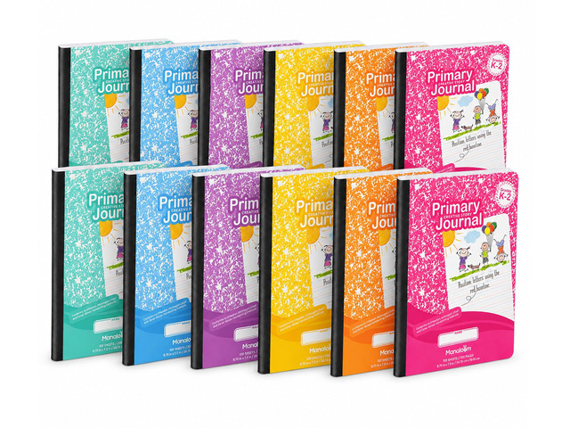 Primary Composition Notebook K-2, Primary Journal Grades K 2, Preschool, 1st Grade, Kindergarten Notebooks, Primary Ruled - 9.75 x 7.50 - Sturdy...