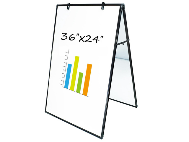 Dry Erase Board, Magnetic White Board 36 X 24 Inch, Double Sided Whiteboard Easel, Black Aluminum Frame with Two Flipchart Hooks for Office Home...