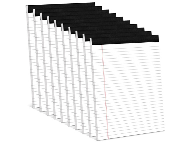 10 Pack Note Pads 8.5 x 11 Inch Legal Pads 8.5 x 11 Wide Ruled Writing Pads White Lined Legal Pads 8.5 x 11, Micro Perforated, Premium Thick Paper,...