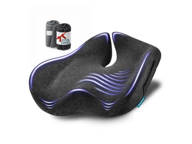 Ergo Office Chair Cushion for Back Pain, Sciatica, Tailbone Pain Relief Extra Large Office Chair Cushion for Healthy Sitting Posture, Sciatica Pain...