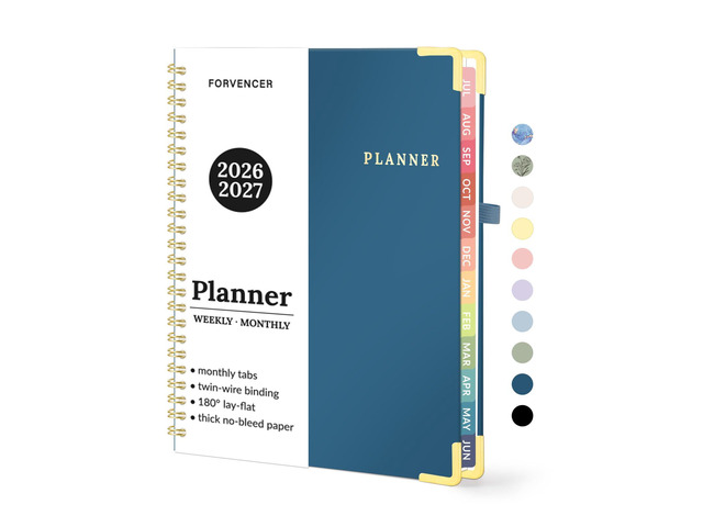 Academic Planner 2026-2027, Weekly & Monthly Hardcover Planner A5 Calendar Planner July 2026-June 2027, 6' X 8' Daily Agenda Book, School Office...