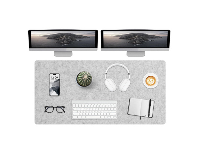 Extra Large Felt Desk Mat,55''x23.6'' Non-Slip Desktop Protector Full Desk Mouse pad, Computer Desk Mat for Keyboard and Mouse Pad,Desk Accessories...