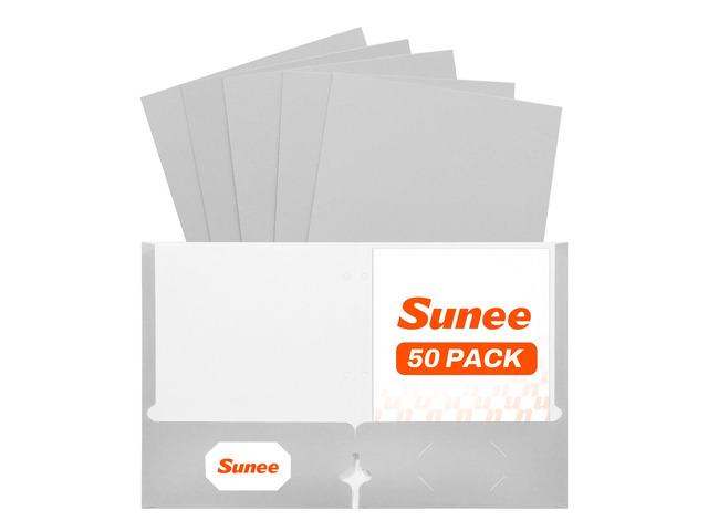 Two Pocket Folders, 50 Pack File Folders with Business Card Slot, Textured Paper, Fit Letter Size Paper, Paper File Folder for School Office Home...