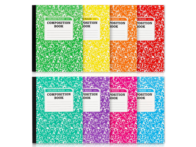 Composition Notebook, 8 Pack 8 Pastel Colors College Ruled Composition Books Bulk, Marble Cover Notepad Lined Cute Journal Notebooks for School...