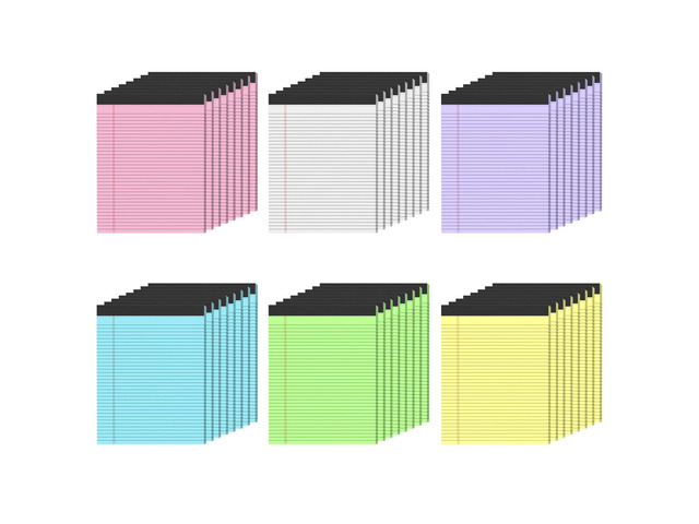 48 Pack Colored Legal Pads, Yellow Legal Pads 8.5 x 11 Note Pads Wide Ruled Wide Ruled, Notepads 8.5x11 with Sturdy Back, Perforated Writing Paper...