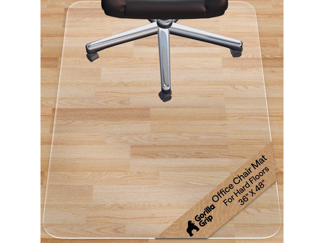 Office Chair Mat for Hardwood Floors, Heavy Duty, 36x48 Clear Easy Glide Slip Resistant Mats Under Desk, Hardwood Floor Protector for Work and...