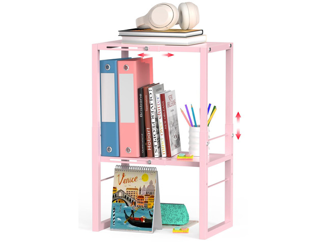 Locker Organizer Shelf Pink, Metal Adjustable Width and Height, Ideal Locker for School, Office, and Gym Lockers, Locker Shelves Organization...