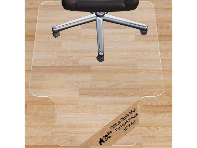 Office Chair Mat for Hardwood, Heavy Duty, 36x48 Clear Lip Easy Glide Slip Resistant Mats Under Desk, Hardwood Floor Protector for Work and Gaming...