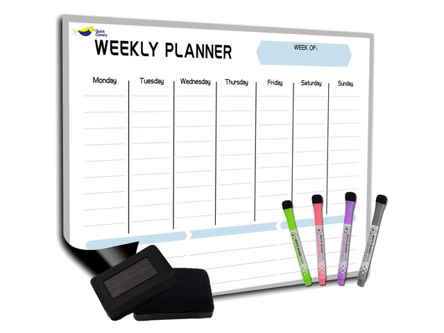 Large Magnetic Weekly Planner for Fridge, Dry Erase Whiteboard Magnet 17x12' Stain-Resistant Surface, Strong Full-Back Magnet, 7-Day Weekly Planner...