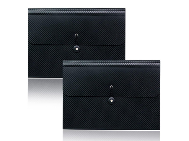 2Pcs 13 Pockets Accordion File Organizer Expanding File Folders Accordion File Holder with Elastic Buckles Closure, A4 Paper Document Organizer for...