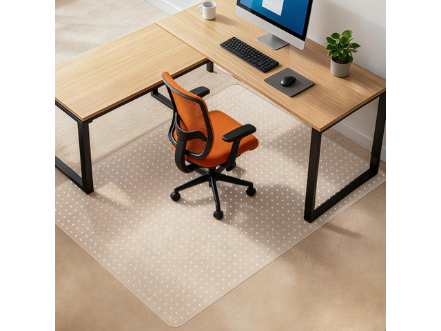 Office Chair Mat for Low-Pile Carpet 48' x 65', Extra Large Clear Mat Extra Large Coverage for Executive Desks and Gaming, Clear PVC with Grip...