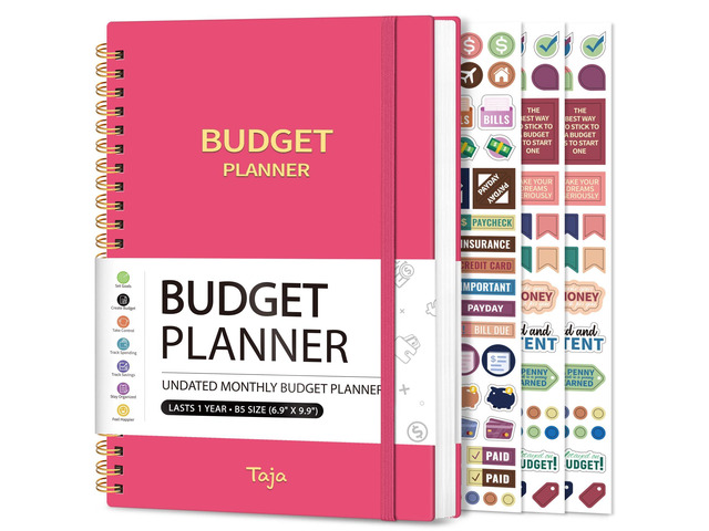 Budget Planner, Undated Budget Book with Expense Tracker, 6.9' x 9.9' Monthly Budget Planner Bill Organizer, Account Book to Track Money and...