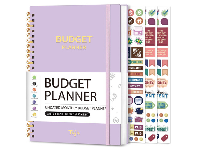 Budget Planner, Undated Budget Book with Expense Tracker, 6.9' x 9.9' Monthly Budget Planner Bill Organizer, Account Book to Track Money and...