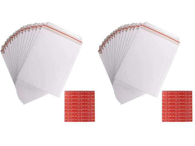 200 Pack 9X12 inch Self Seal Photo Document Mailers Stay Flat White Cardboard Envelopes White Photography Mailersfor CD, Photos, Document