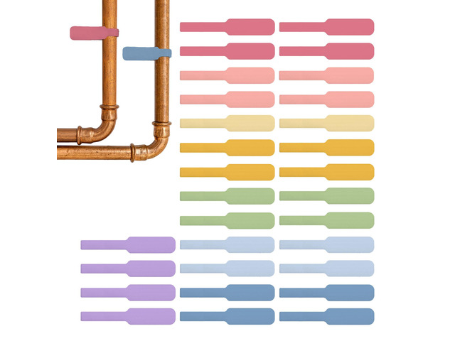Cable Labels - Large, Macaron (30-Pack) Colorful Write-On Tags for Basement and Office Organizing