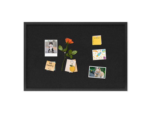 Cork Board with Linen Black,Bulletin Board 30'x20' Corkboards for Office Home School Message Board or Vision Board Decoration