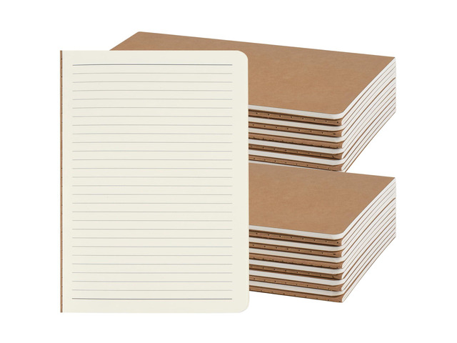 24 Pack A5 Kraft Notebooks Bulk, 8.15x5.5 Inches Lined Paper Journaling Notebooks, Notebooks for Work, Composition Notebooks for School, Journal...