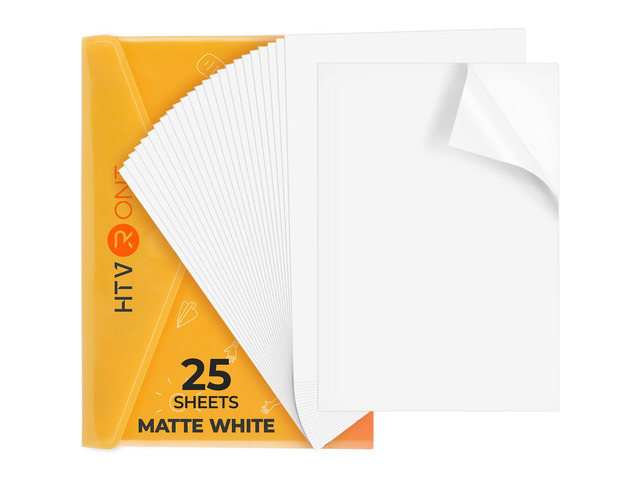 Printable Vinyl Sticker Paper, 25 Sheets, Matte White, 8.5'x11' Waterproof, Easy to Use & Peel, Anti-Curl & Jam-Free Design, Fast Dry, Great...