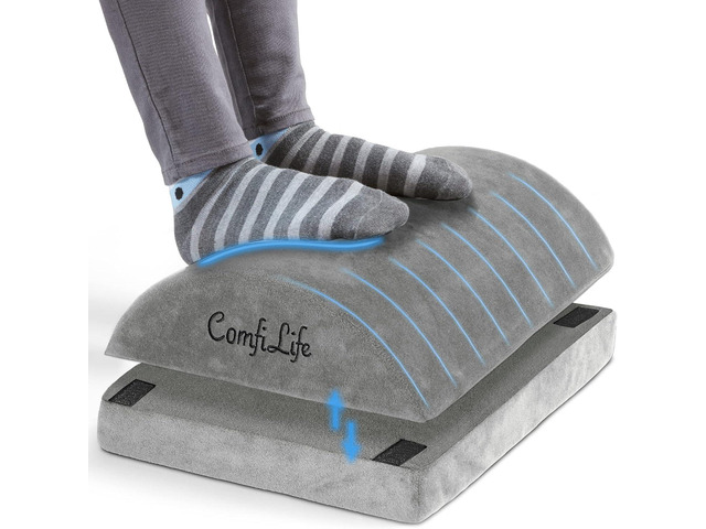 Foot Rest for Under Desk at Work Adjustable Height Memory Foam Foot Stool for Under Desk, Office Chair & Gaming Chair Ergonomic Footrest for Back...