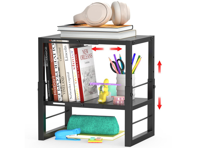 Locker Organizer Shelf School, Adjustable Width and Height, Stackable Metal Locker Storage Organization, Ideal Locker Fits Standard Size School,...