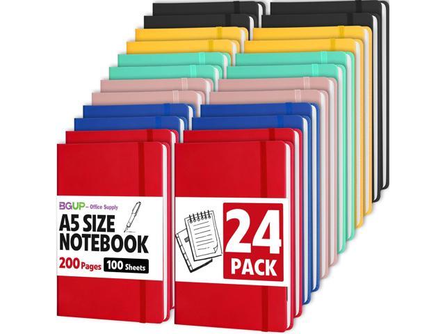 24 Pack Lined Journal Notebook for Work, 200 Pages, Medium 5.5' x 8.3', A5 College Ruled Notebook, 6 Colors, Hardcover Journaling Notebooks for...
