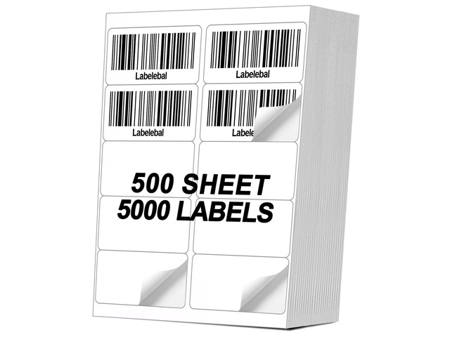 [500 Sheets 5000 Pcs] 10-UP 2''x4'' Shipping Labels for Laser & Inkjet Printers, 2' x 4' Mailing Stickers, 10 Pcs Per Page Shipping Labels,8.5'×11'...