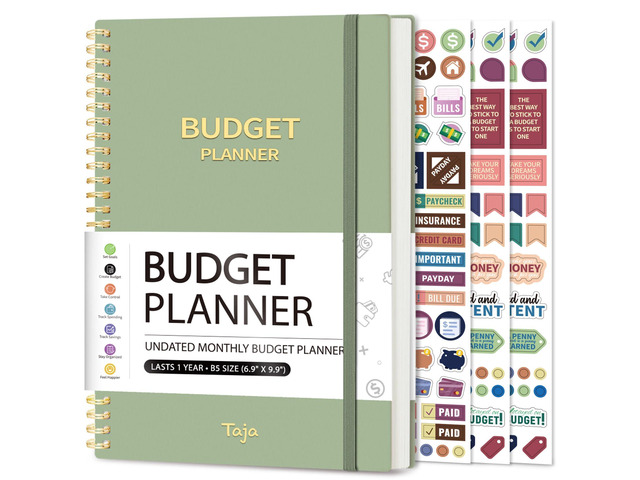 Budget Planner, Undated Budget Book with Expense Tracker, 6.9' x 9.9' Monthly Budget Planner Bill Organizer, Account Book to Track Money and...