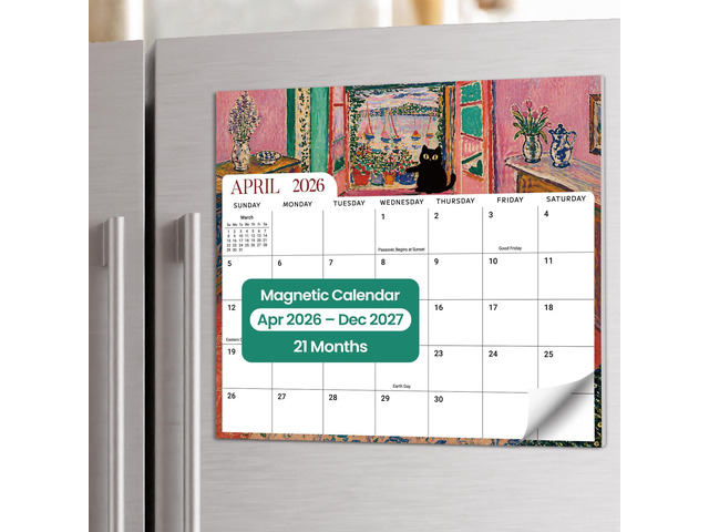 2026-2027 Magnetic Calendar for Refrigerator, Apr 2026-Dec 2027 21-Month Fridge Calendar 2026-2027 for Home Planning, Scheduling and Easy...