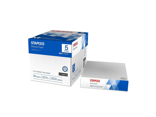 Multiuse 8.5-Inch X 11-Inch Copy Paper 20 Lbs 94 Brightness 500/Rm 5 Rm/Ct