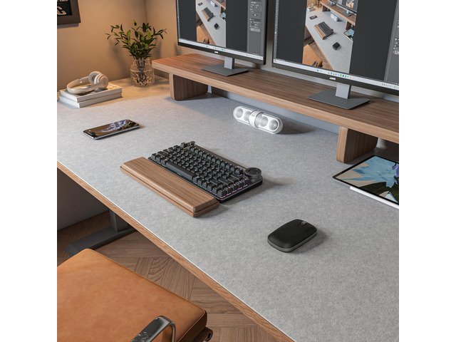 Large Felt Desk Mat, 47.2'x 23.6', Desk Pad for Office and Home Non-Slip 120x60cm Full Table Mouse Pad, Keyboard Mat for Desk, Desktop Protection...