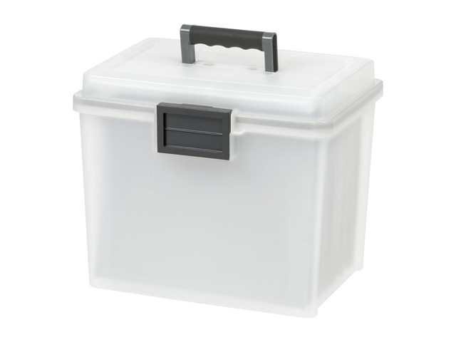 WeatherPro Portable File Box Organizer, 19 Qt. Pearl Store and transport letter size files, documents and records with weather resistant protection...