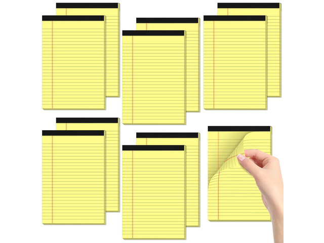 Small Legal Pads 5x8 Yellow 10 Pack Small Note Pads 5x8 Yellow Notepads 5x8 Lined Pads of Paper College Ruled Notebook for Work Yellow Small...