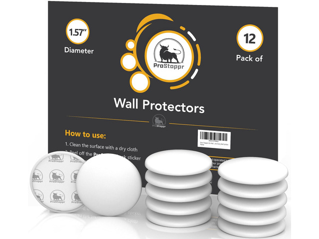 Door Stoppers - Small 1.57' (12 Pack) - Strong Adhesive Backing Quiet & Shock Absorbing Silicone Door Stoppers for Walls - Door Knob Wall...