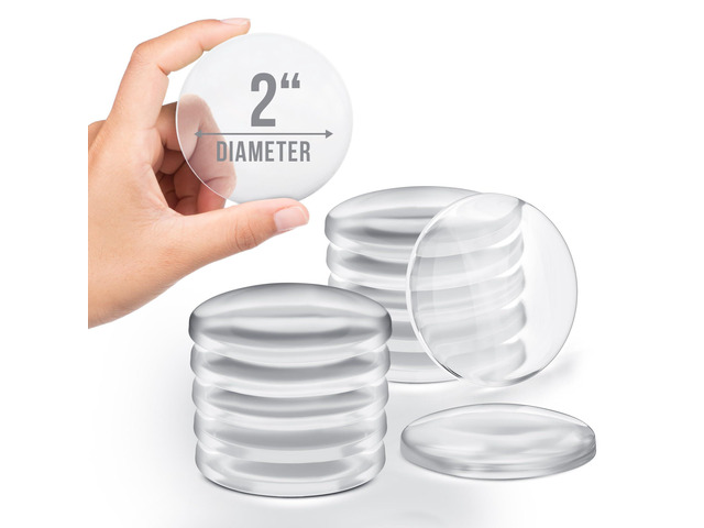 Door Stoppers - Medium 2' (12 Pack) - Strong Adhesive Backing Quiet & Shock Absorbing Silicone Door Stoppers for Walls - Door Knob Wall Protector...