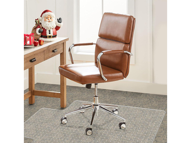 Office Chair Mat for Low-Pile Carpet 36' x 48', Convex Extended Lip Clear PVC With Anti-Slip Studs, Extended Front Area Fits Under Desks, Stable...
