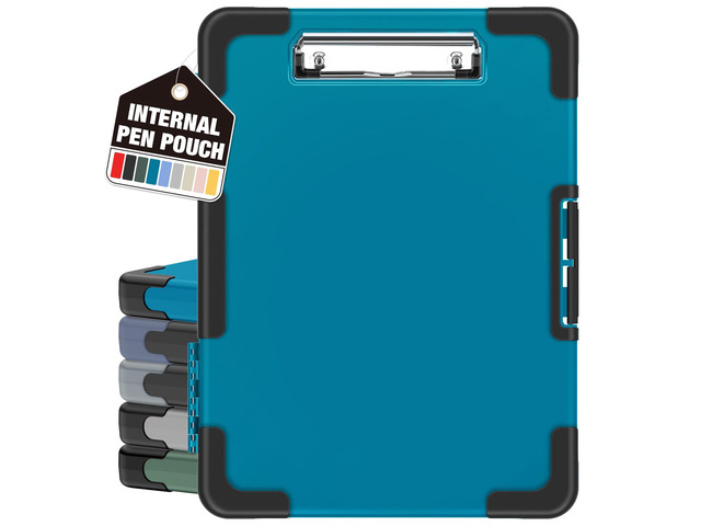 Toughest Clipboard with Storage, Clip Boards 8.5x11 with Pen Pouch Rubber Corner, Heavy Duty, Extra Nylon Pouch, High Capacity, Organization Box...