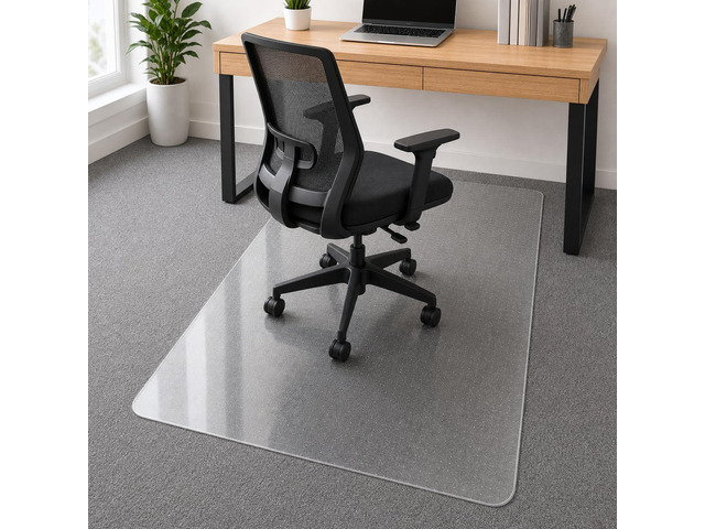 Clear Office Chair Mat 36' x 48' for Low-Pile Carpet Clear PVC With Anti-Slip Studs, Ideal for Home Offices, Workspaces and Gaming Setups, Smooth...