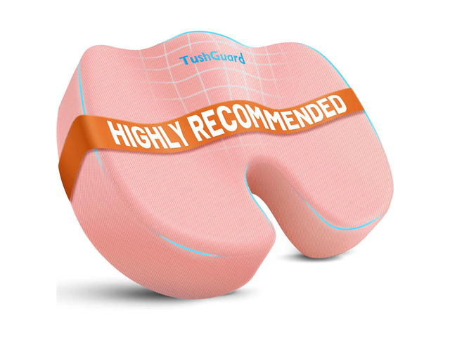 Memory Foam Seat Cushion for Office Chair, Car Seat, Pink, XXL Office Chair Cushion for Car, Airplane - Chair Pad for Long Sitting Sciatica, Hip,...