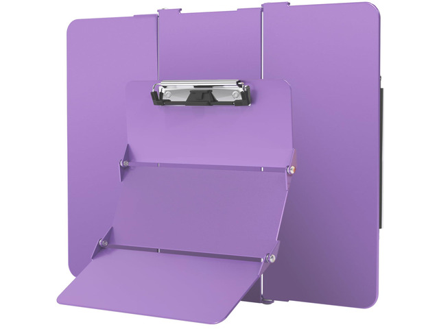 Clipboard Foldable Without Edition Cheat Charts, 3 Layers Aluminum, Nurse Board w/Low Profile Clip & Pen Clip Pocket, Purple