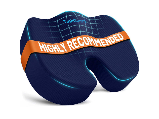 Memory Foam Seat Cushion for Office Chair, Car Seat, Blue, XXL Office Chair Cushion for Car, Airplane - Chair Pad for Long Sitting Sciatica, Hip,...