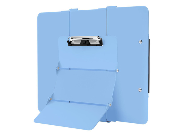 Nursing Clipboard Foldable Without Edition Cheat Charts, 3 Layers Aluminum, Nurse Board w/Low Profile Clip & Pen Clip Pocket, Light Blue