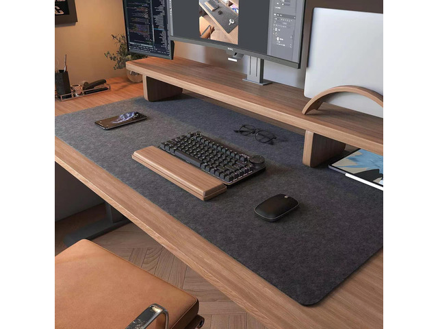 Large Felt Desk Mat,39.4''x19.69'' Full Keyboard and Mouse Pad Non-Slip Computer Desk Mat for Home and Office,100x50CM Felt Desk Pad Protector...