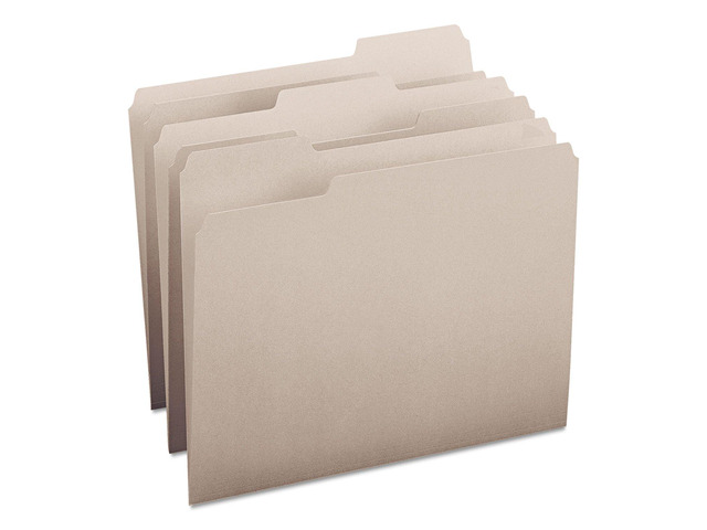 Colored File Folder, 1/3-Cut Tab, Letter Size, Gray, 100 per Box (12343)