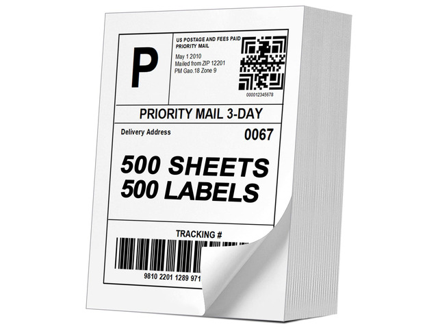 (500 Pcs/500 Sheets) A4 Full Sheet Self Adhesive Shipping Labels for Laser & Inkjet Printers, 8.5' x 11' Shipping Mailing Labels
