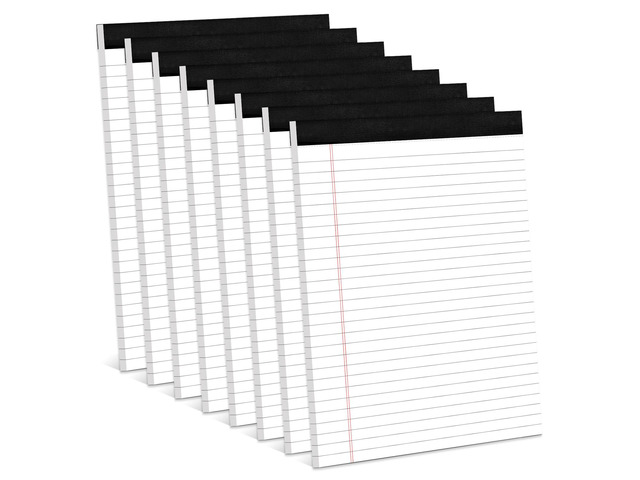 8 Pack White Legal Pads 8.5 x 11 Wide Ruled Note Pads 8.5 x 11' Legal Ruled Writing Pads for School 30 Sheets White Lined Paper Pads Notebook for...