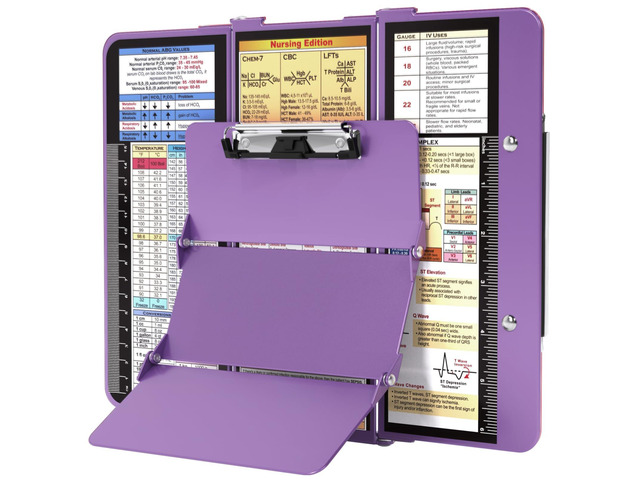 Nursing Clipboard Foldable, Foldable Clipboard w/Nursing Edition Medical Charts, 3 Layers Aluminum, Nurse Clip Board w/Low Profile Clip & Pen Clip...