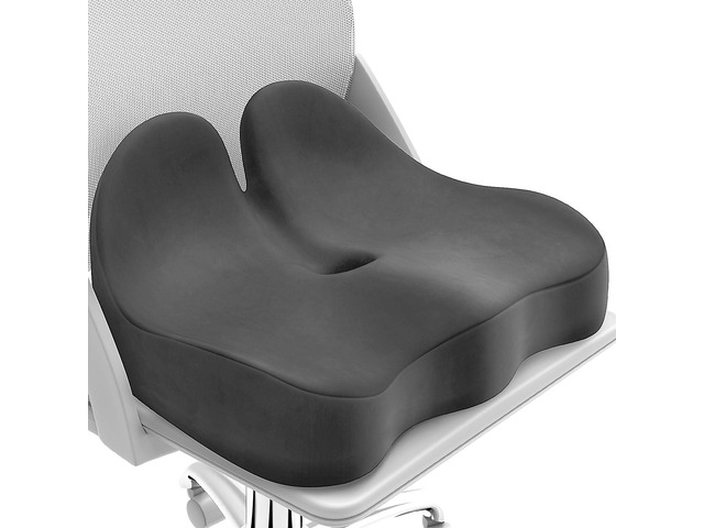 Extra Large Seat Cushion, Sciatica Support for Office Chair, Grey Ergonomic Office Chair Cushion for Hip & Tailbone Pain Relief, Memory Foam...