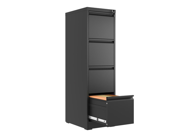 4 Drawer File Cabinet with Lock,Metal File Cabinet for Home Office Black Vertical Filing Cabinets Heavy Duty Office Storage Cabinets for...